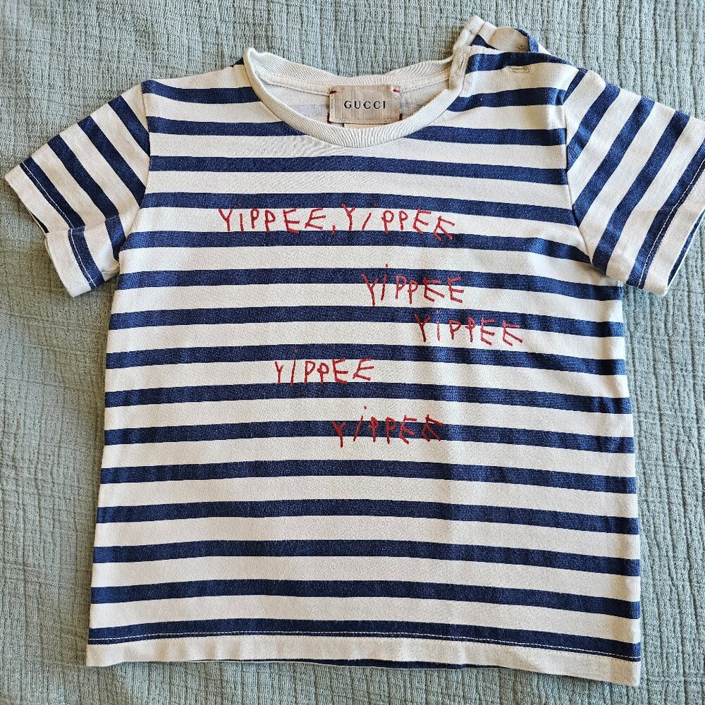 Striped Gucci short sleeve shirt. baby sized 24m